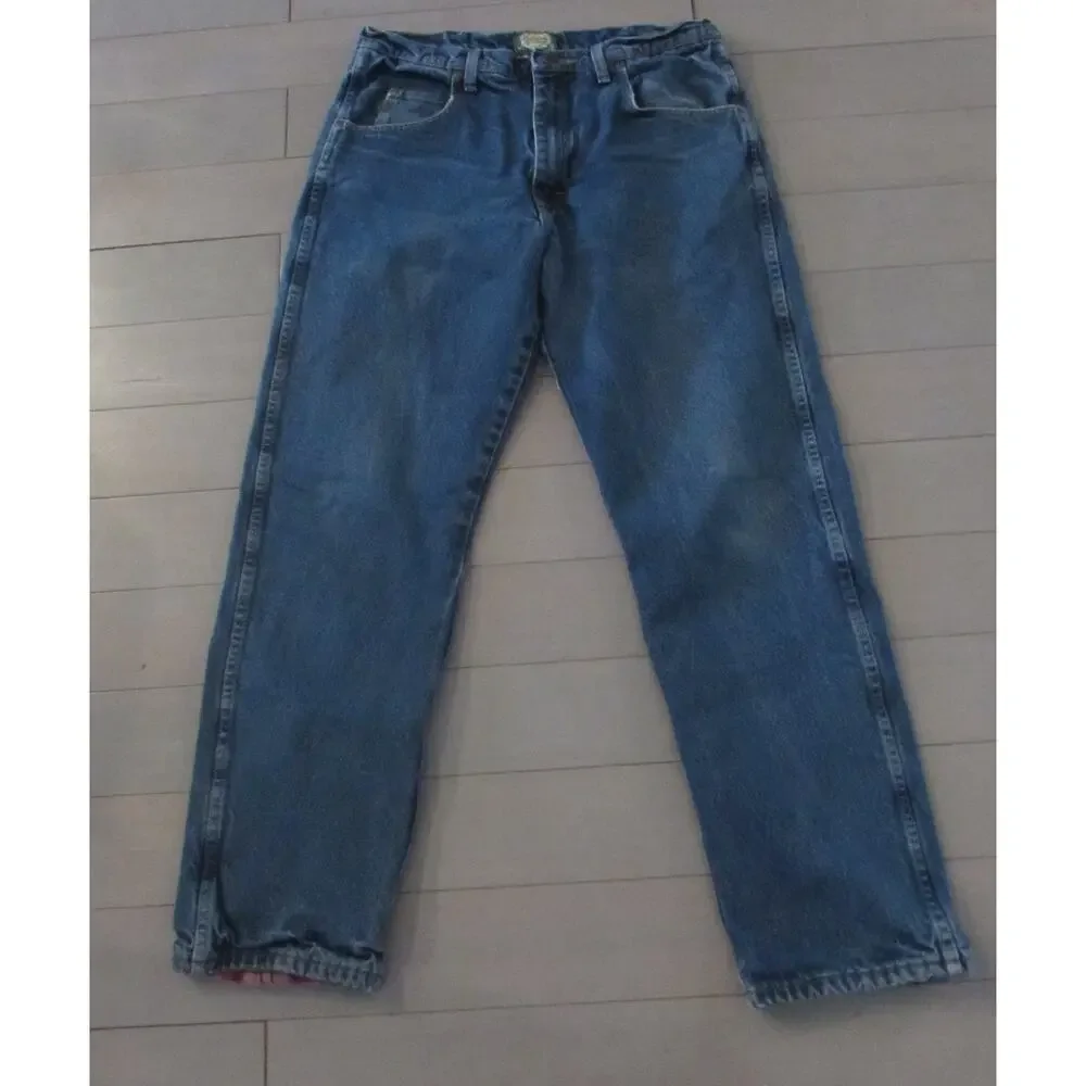VTG Cabela's Roughneck Men's 34x32 Flannel Lined Jeans Insulated Y2K Workwear